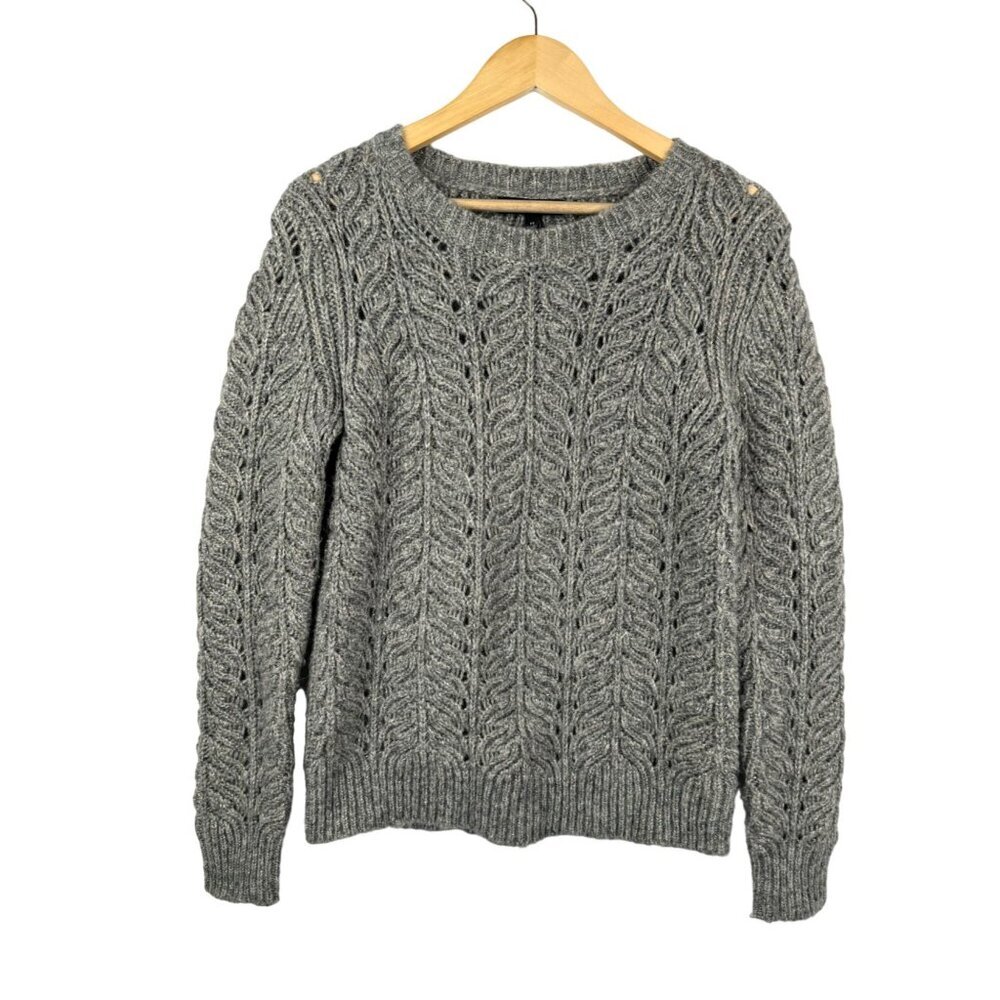 Banana‎ Republic Italian Yarn wool blend metallic Sweater grey sz M